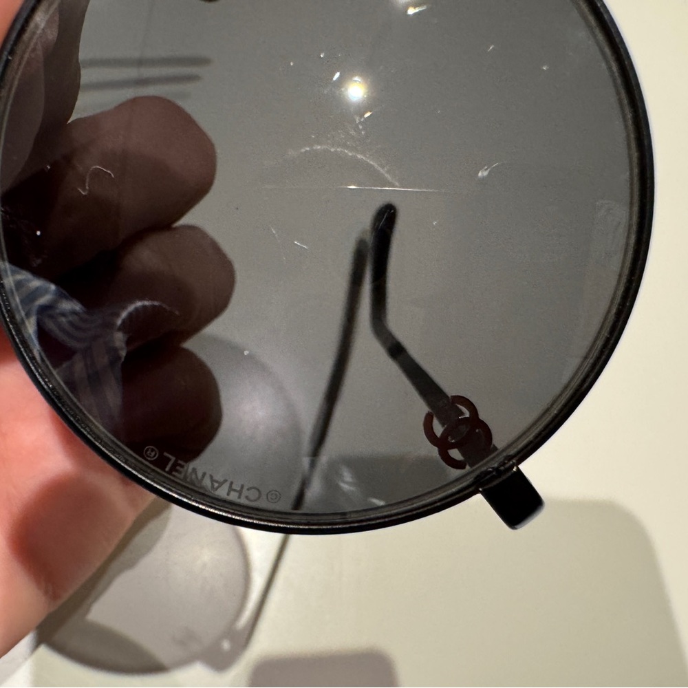 Round MATTE BLACK DARK GREY Sunglasses - Picture 17 of 17